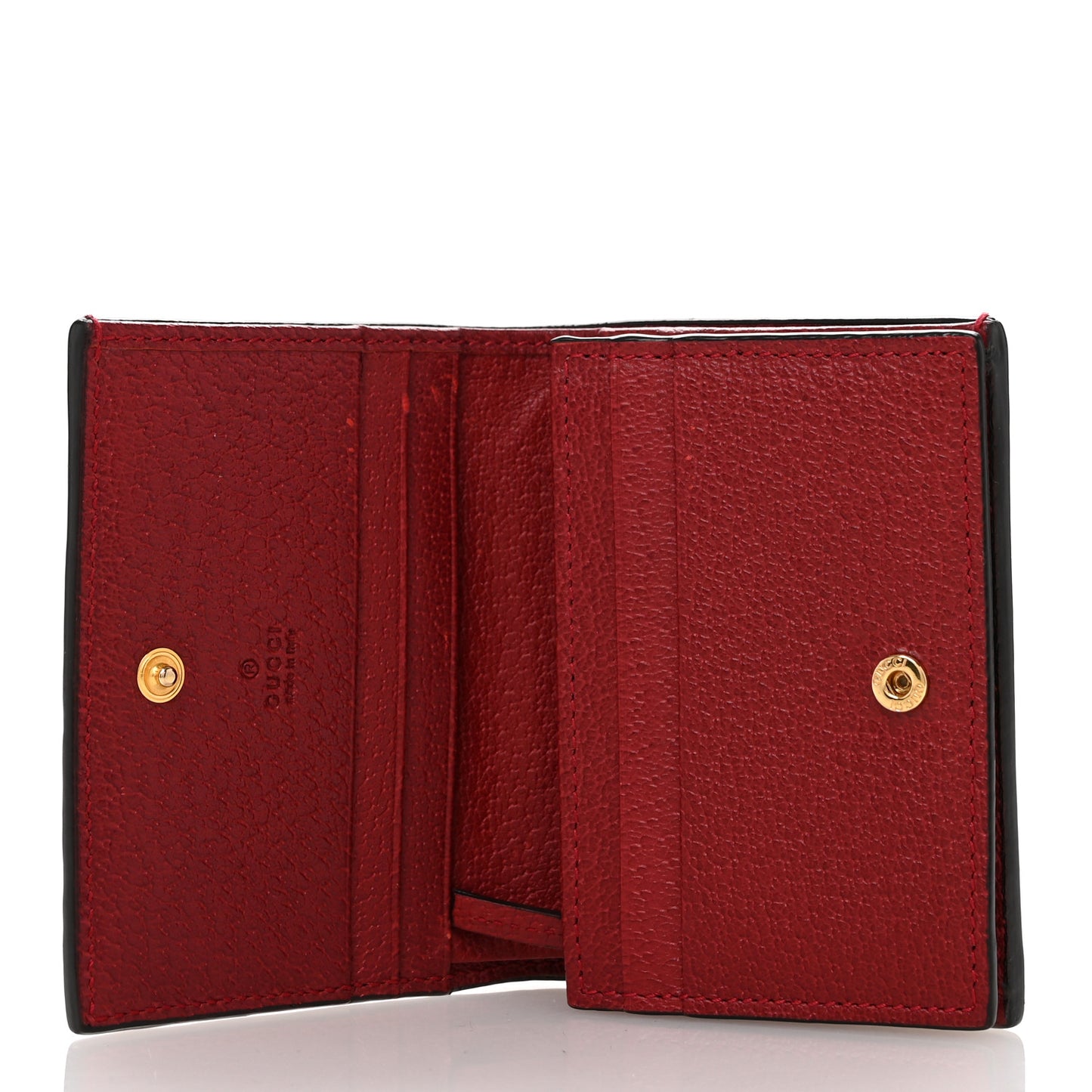 GG Supreme Monogram Flora Web Ophidia Card Case Red