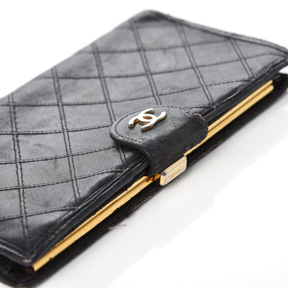 Chanel Lambskin Diamond Stitched French Wallet Black 17 of 22