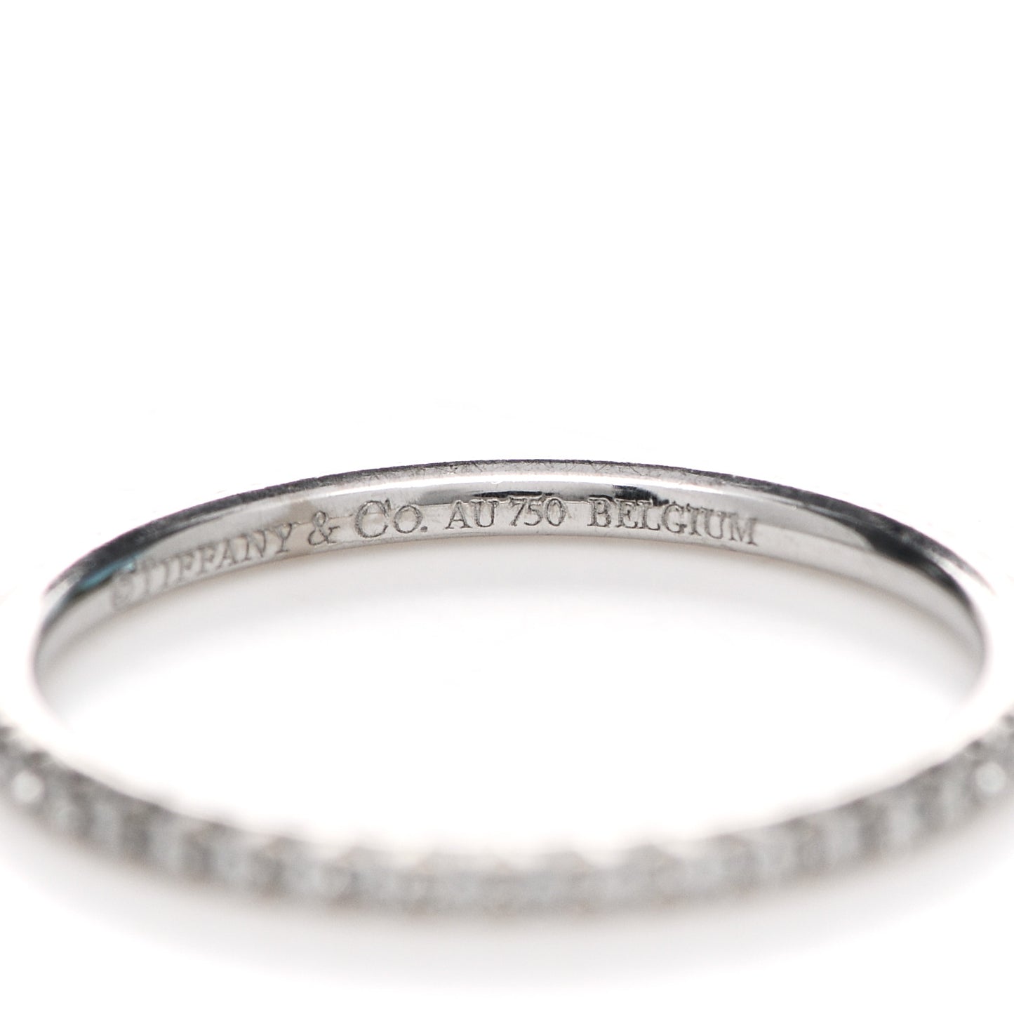 18K White Gold Diamond Metro Band Ring 53 6.25
