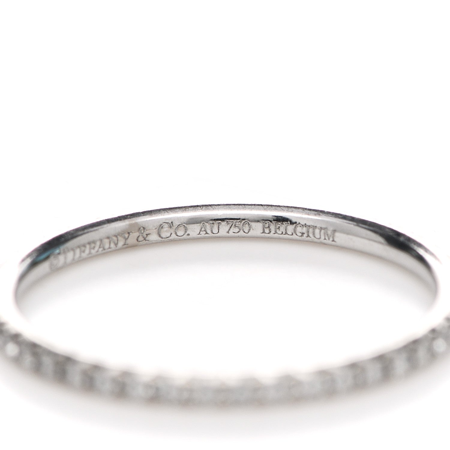 Tiffany 18K White Gold Diamond Metro Band Ring 53 6.5 5 of 5