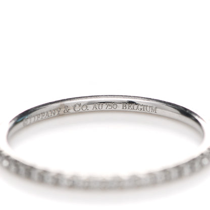 Tiffany 18K White Gold Diamond Metro Band Ring 53 6.5 5 of 5