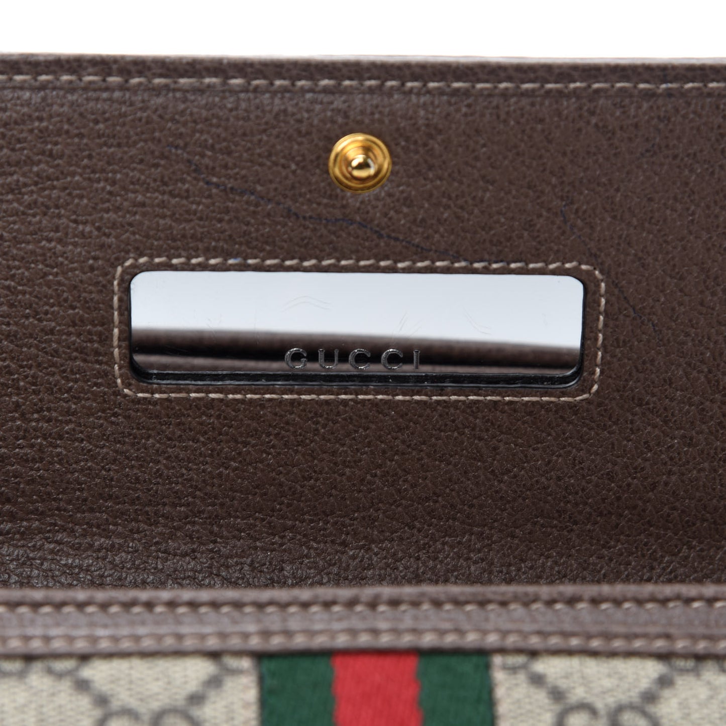 GG Supreme Monogram Web Ophidia Wallet On Chain Brown