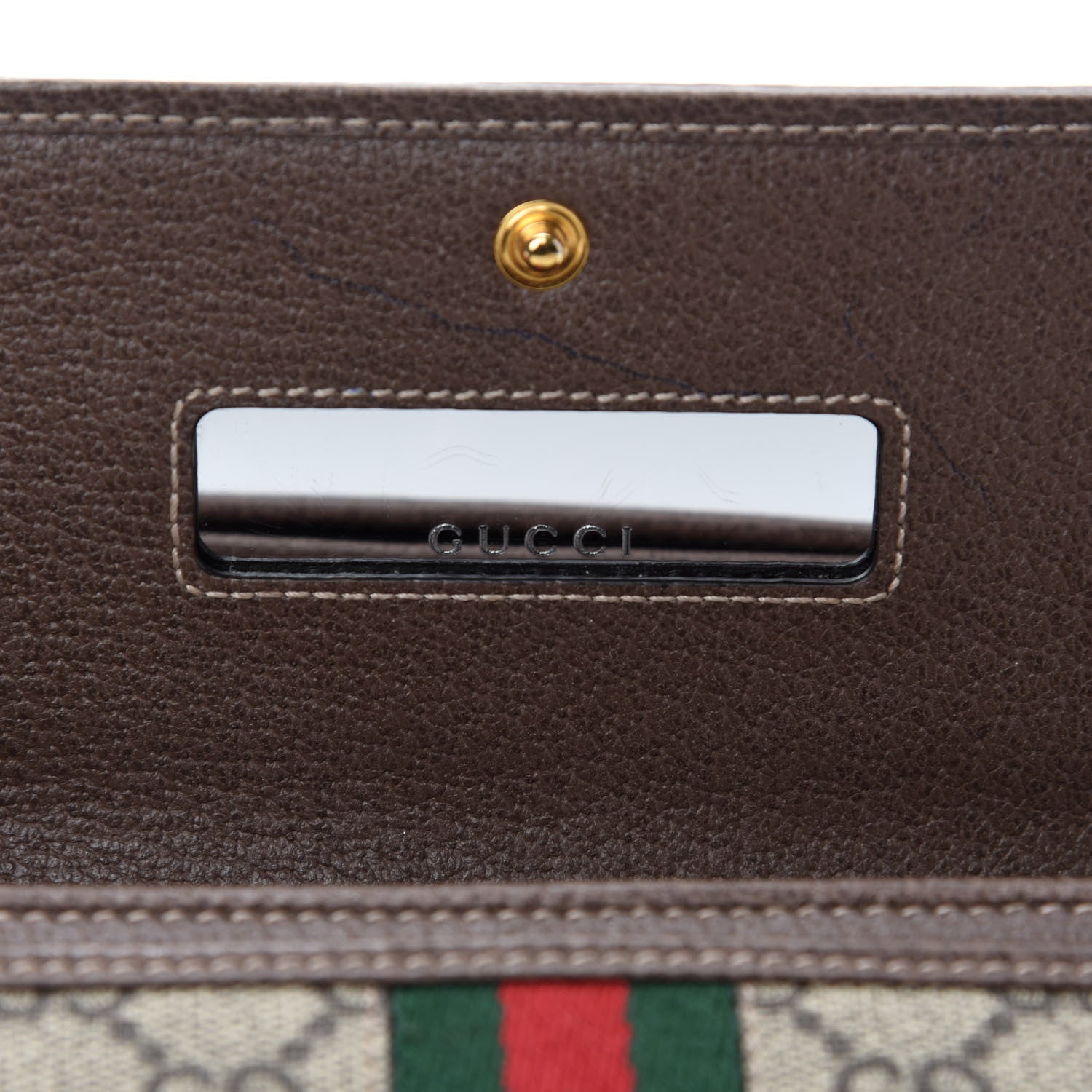 Gucci GG Supreme Monogram Web Ophidia Wallet On Chain Brown 8 of 12