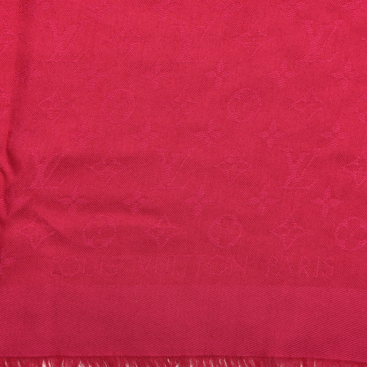 Louis Vuitton Wool Silk Monogram Shawl Strass Pink 2 of 3