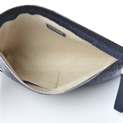 Loewe Calfskin Embossed Repeat T Pouch Navy 4 of 9