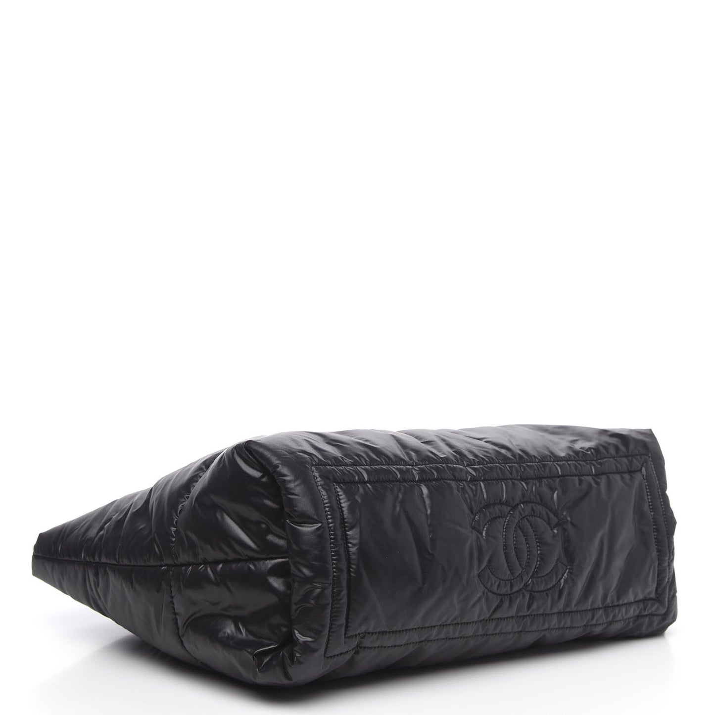 Nylon Quilted Coco Cocoon Reversible Tote Black