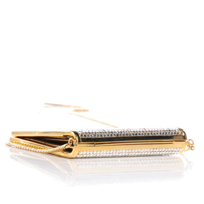 Judith Leiber Swarovski Crystal Rose Quartz Kisslock Minaudiere Gold 4 of 8