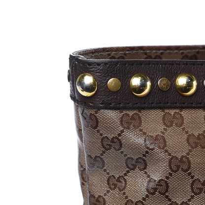 Gucci Crystal Monogram Medium Babouska Shopping Tote Dark Brown 15 of 21