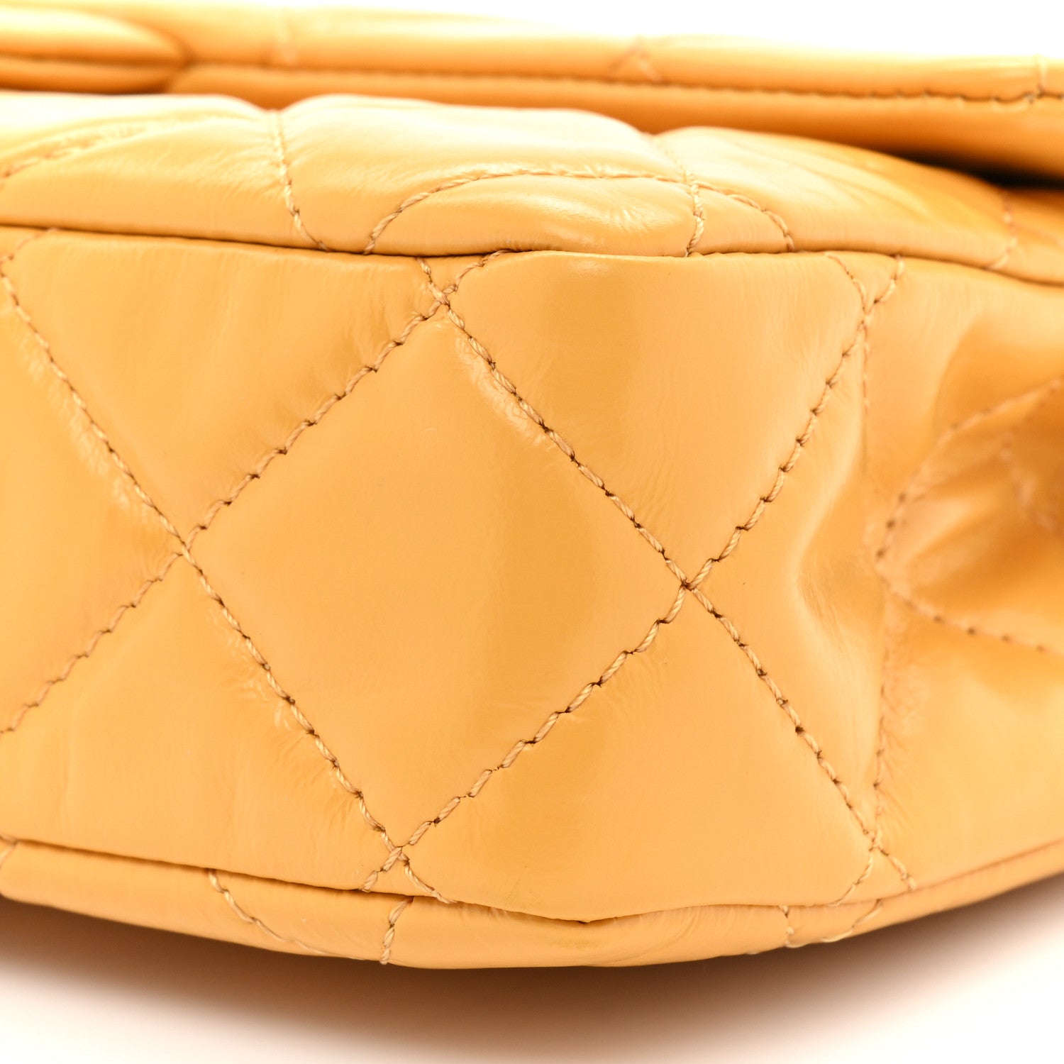 Chanel Crumpled Calfskin Quilted Clutch Yellow 8 of 11