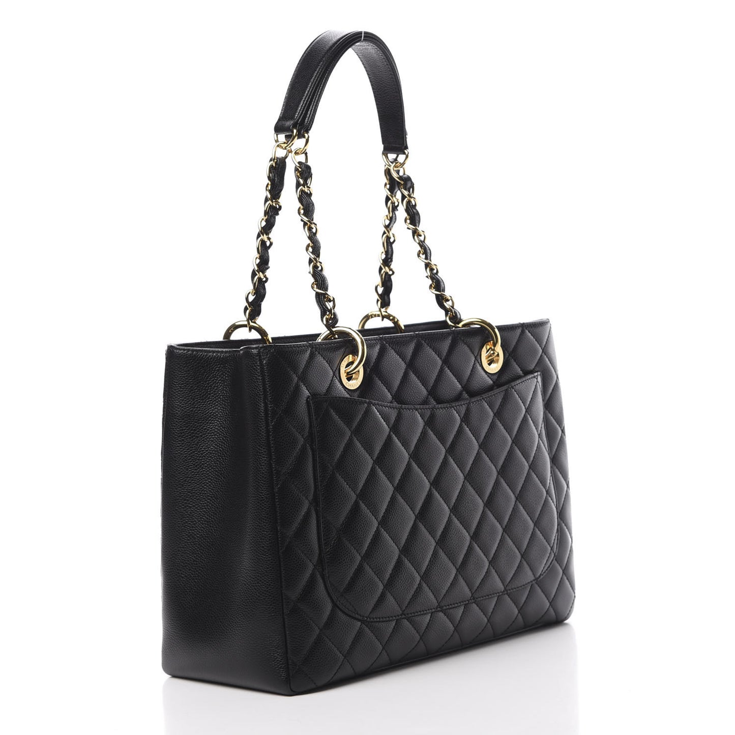 Caviar Quilted Grand Shopping Tote GST Black