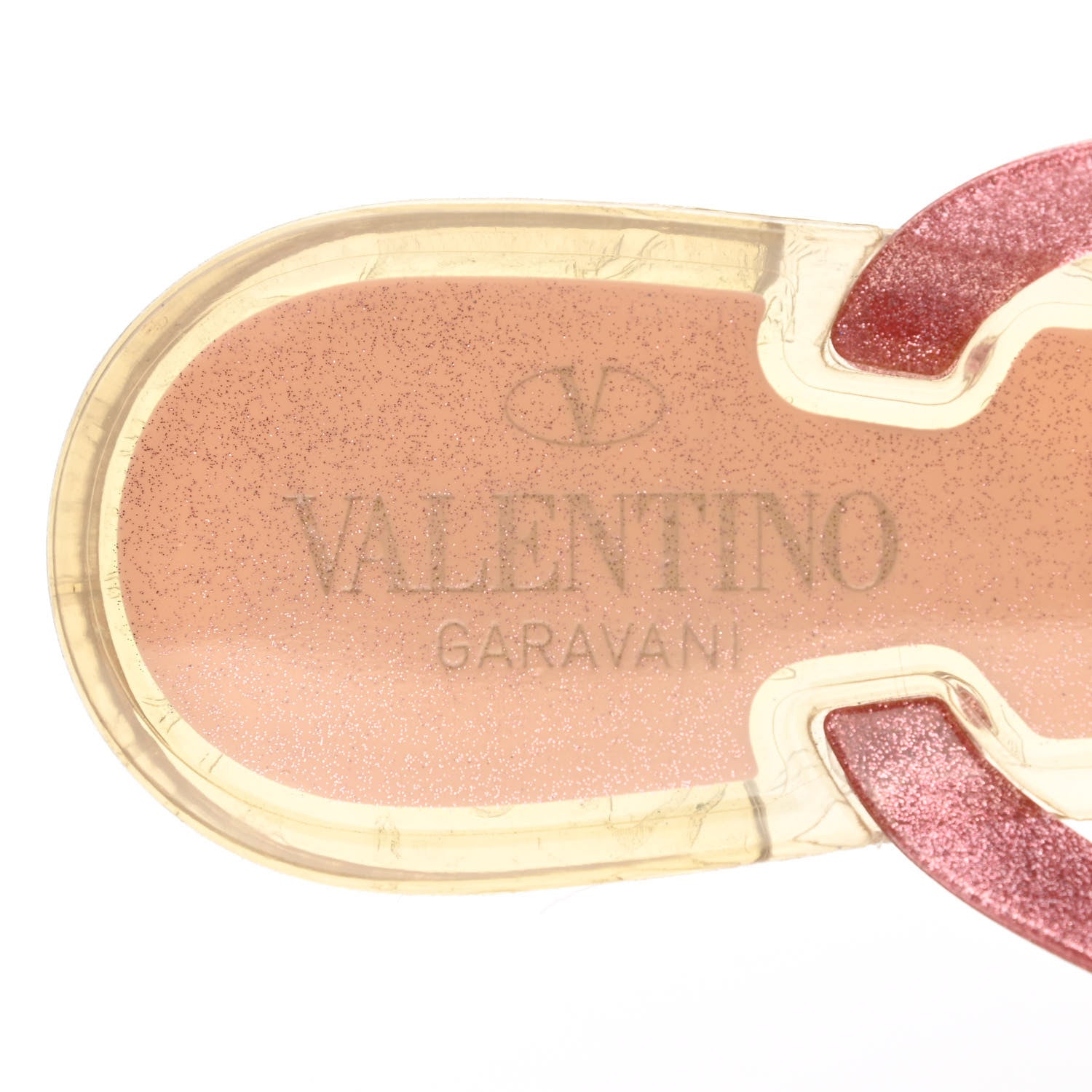 Valentino Garavani PVC Jelly Glitter Rockstud Bow Thong Sandals 38 Pink 7 of 8