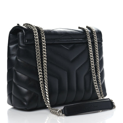 Saint Laurent Calfskin Y Quilted Monogram Small Loulou Chain Satchel Black 4 of 10