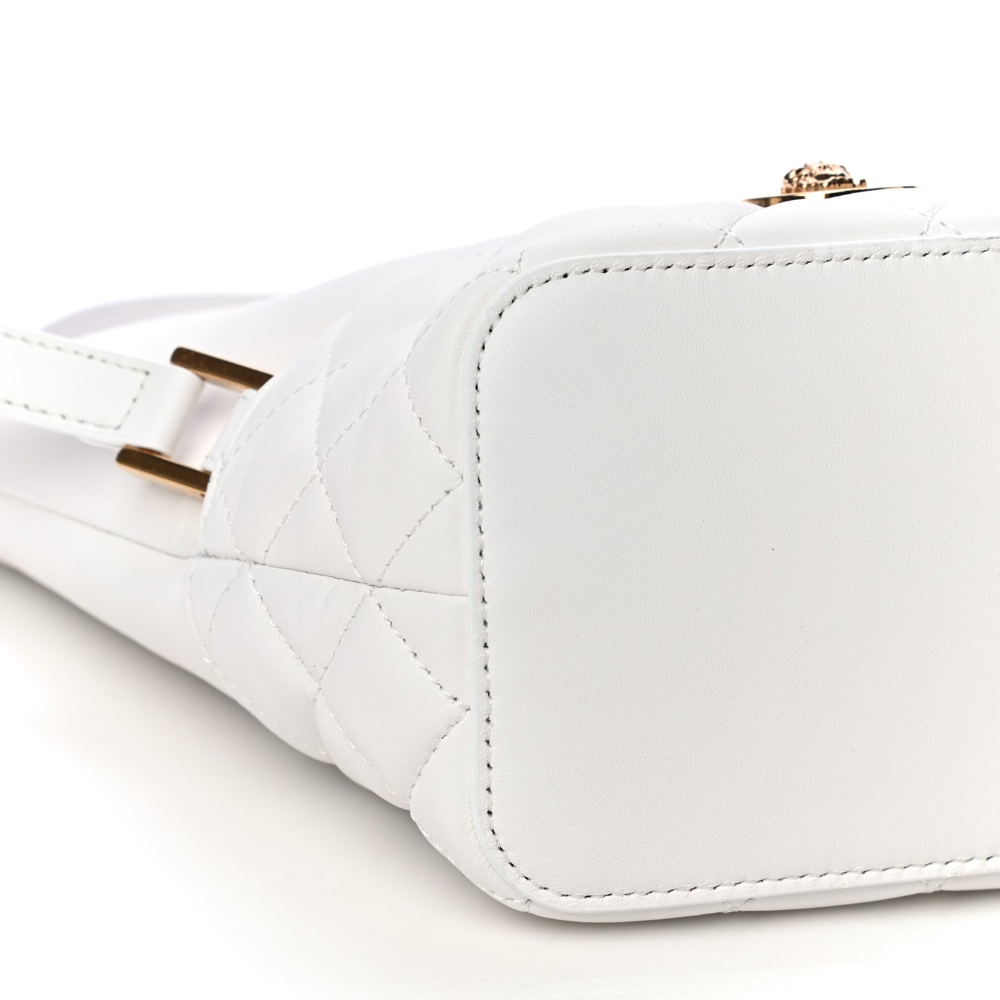 Nappa Quilted Medusa Bucket Bag White