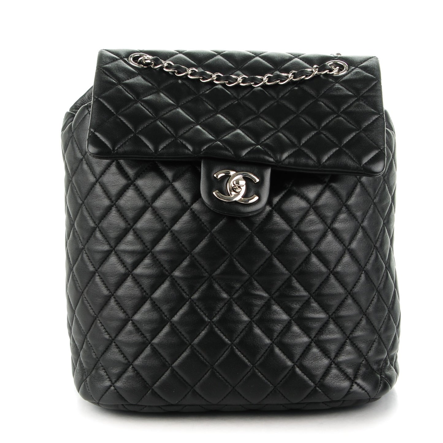 Lambskin Quilted Large Urban Spirit Backpack Black