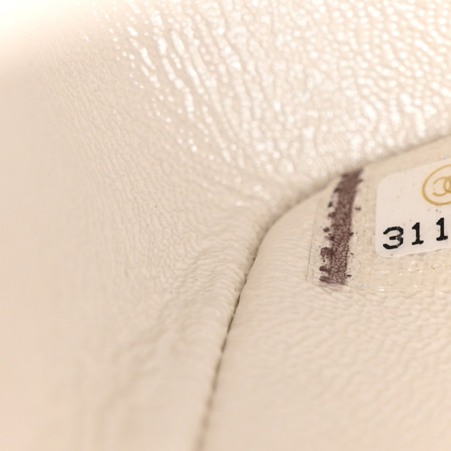 Iridescent Calfskin Quilted Medium Double Flap White