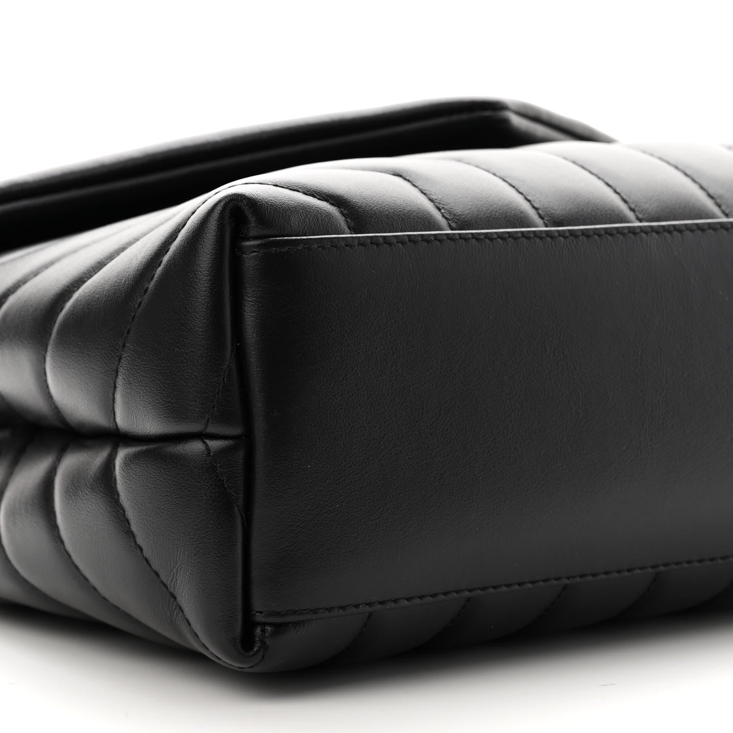 Saint Laurent Calfskin Y Quilted Monogram Small Loulou Chain Satchel Black 9 of 10