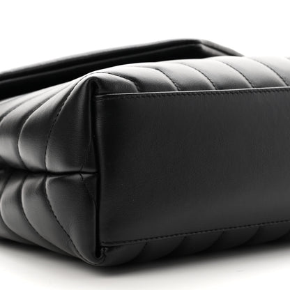 Saint Laurent Calfskin Y Quilted Monogram Small Loulou Chain Satchel Black 9 of 10
