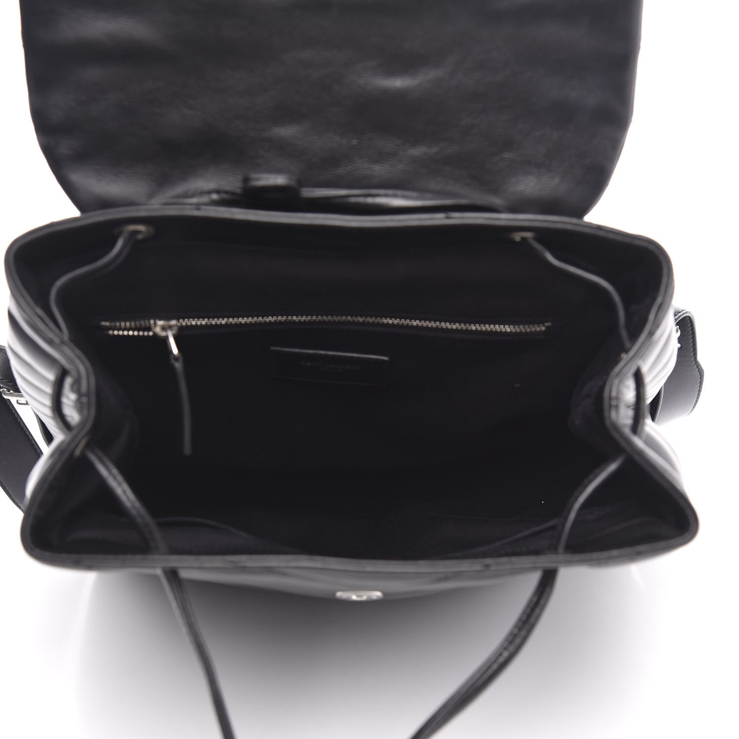 Saint Laurent Calfskin Y Quilted Monogram Medium Loulou Backpack Black 4 of 11