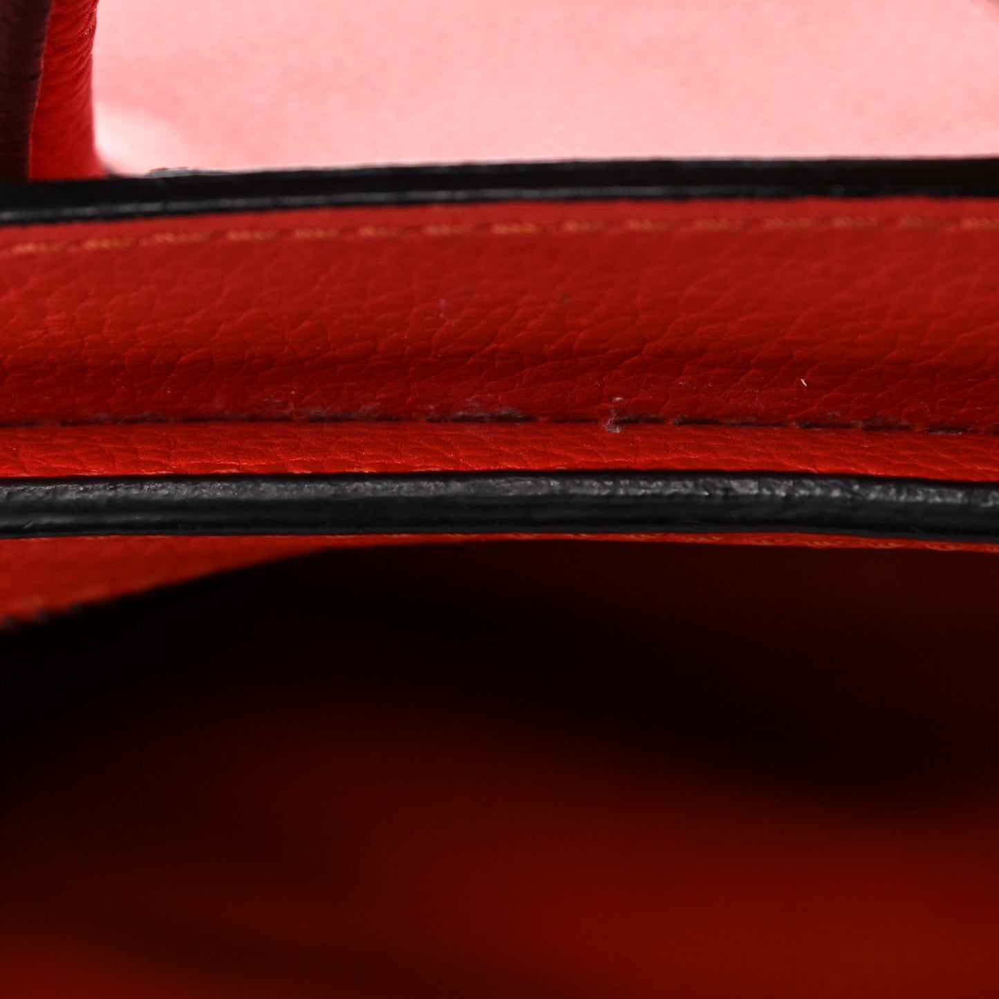 Drummed Calfskin Nano Luggage Vermillion