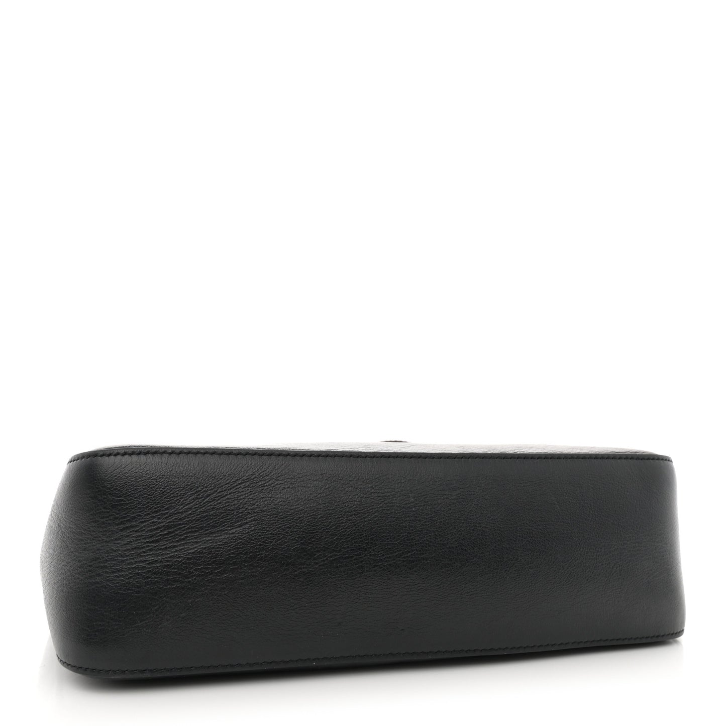 Smooth Calfskin Small Moon Cut Out Shoulder Bag Black