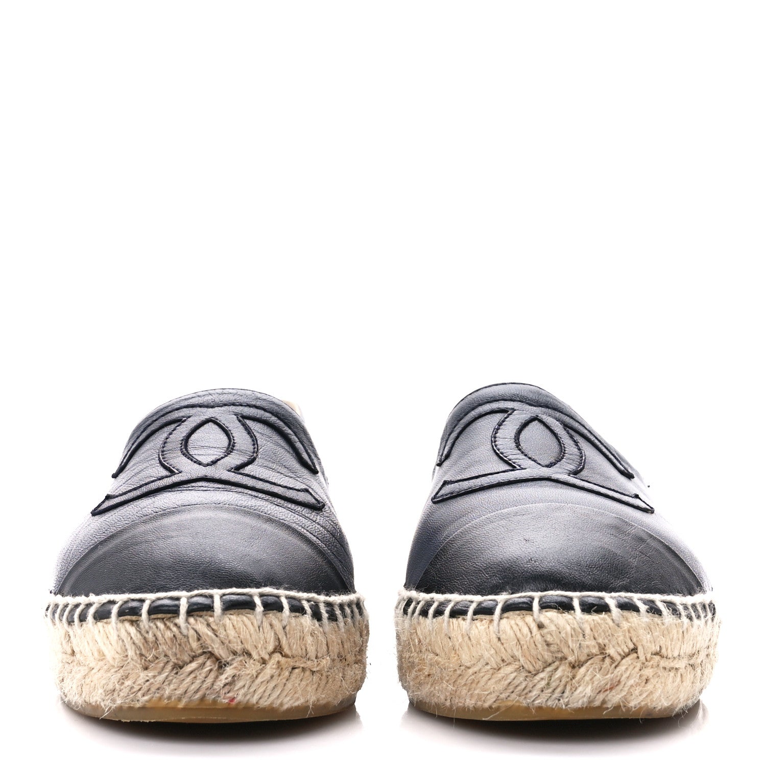 Chanel Lambskin CC Espadrilles 35 Navy Black 3 of 11