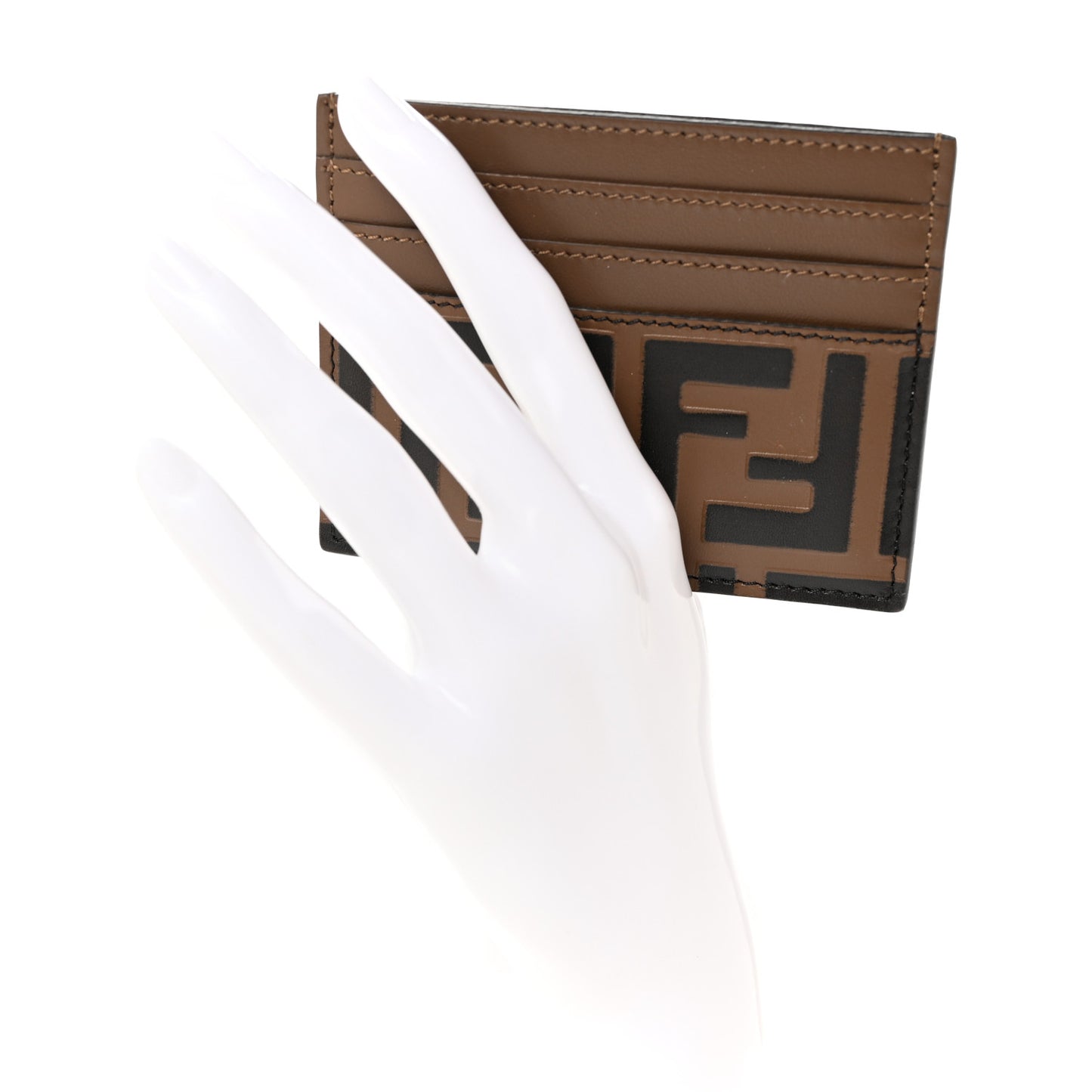 Vitello Soft Bi-Color FF 1974 Embossed Card Holder Maya Black