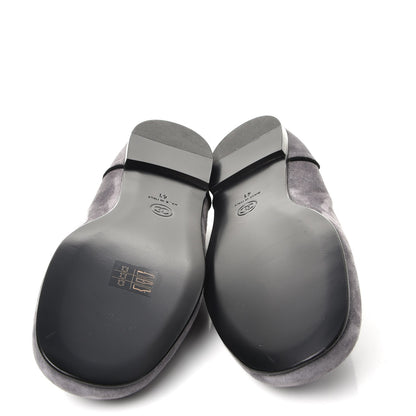 Chanel Suede Calfskin Mocassin CC Flats 41 Grey 5 of 9
