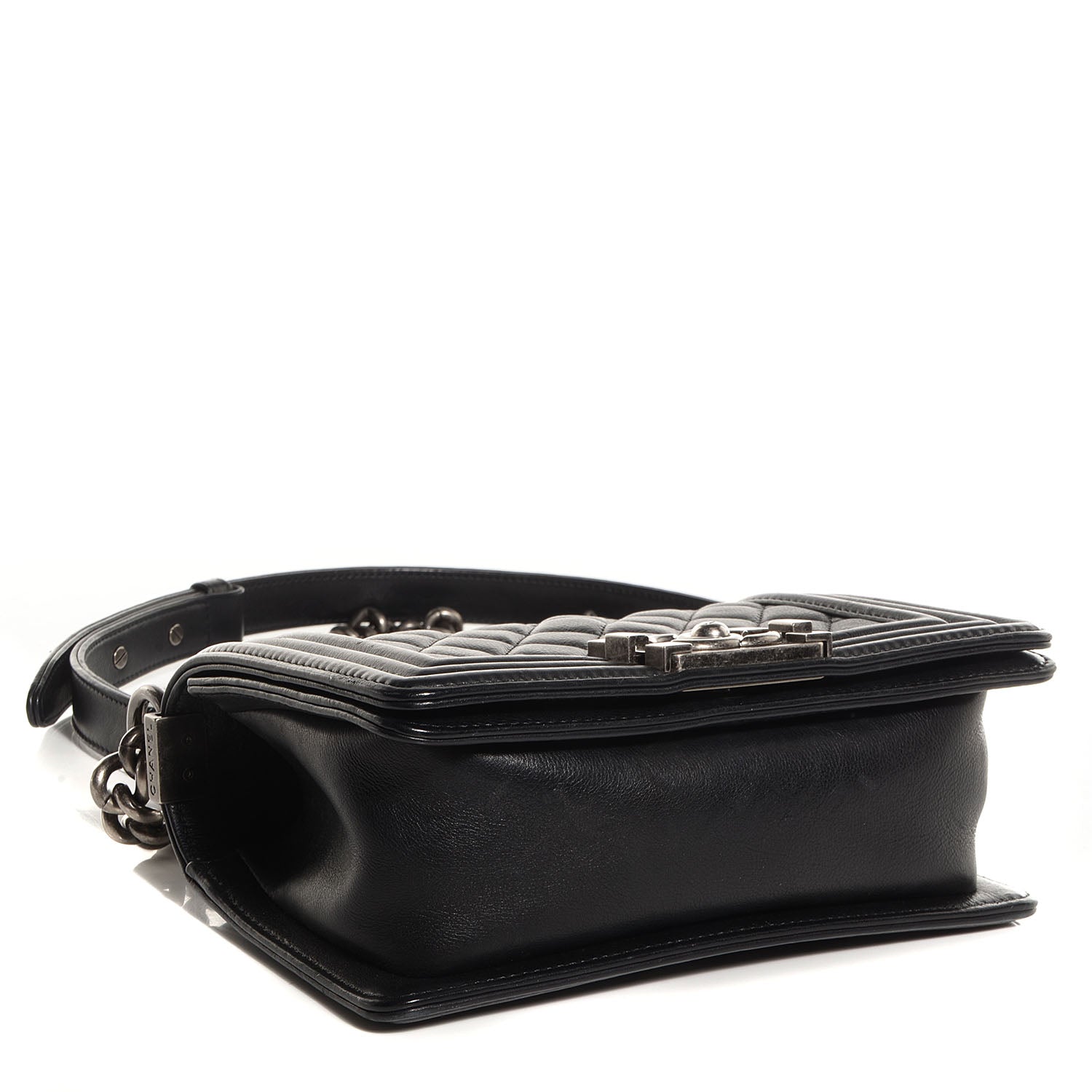 Chanel Metallic Calfskin Quilted Small Boy Flap Black 4 of 9