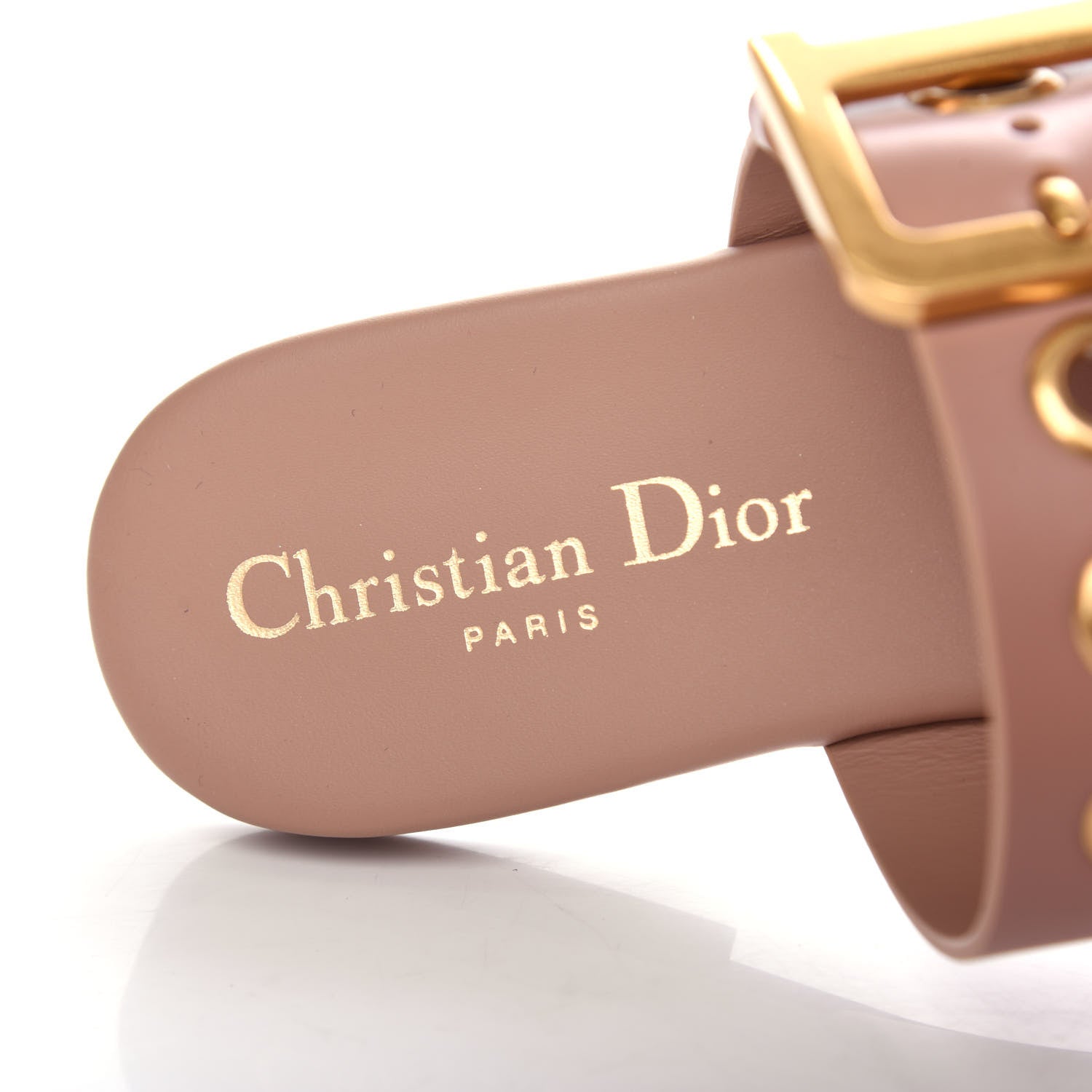 Christian Dior Calfskin D-Dior Slide Sandals 36.5 Rose De Vents 8 of 11