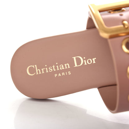 Christian Dior Calfskin D-Dior Slide Sandals 36.5 Rose De Vents 8 of 11