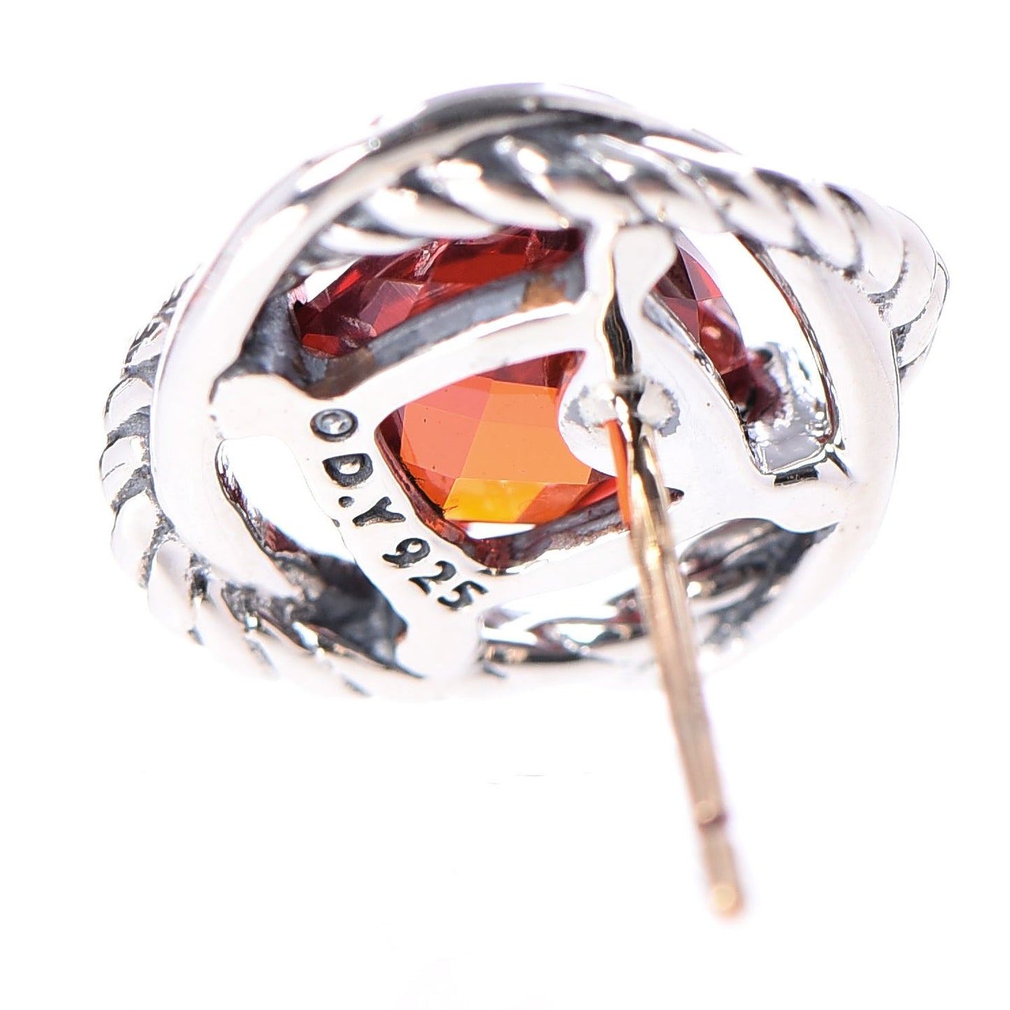 Sterling Silver Garnet 7mm Infinity Earrings