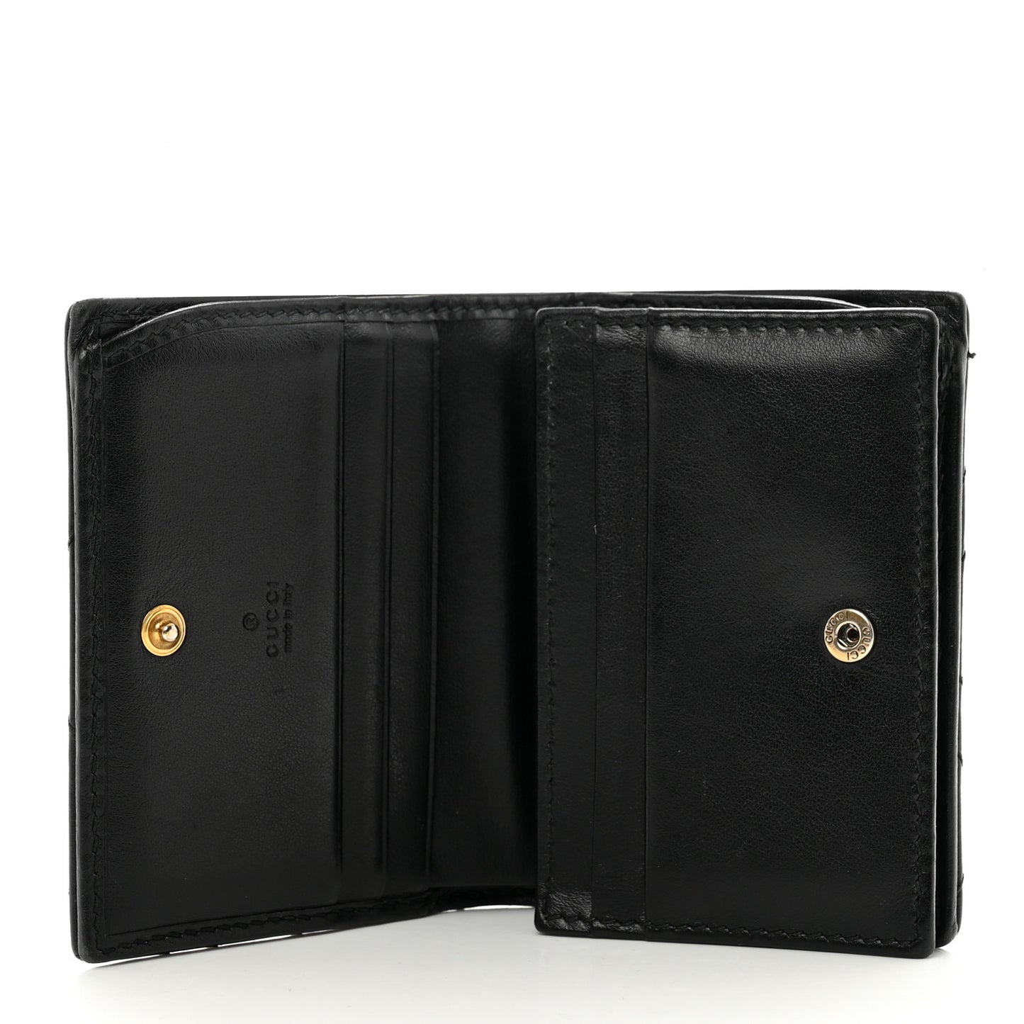 Calfskin Matelasse GG Marmont Card Case Wallet Black