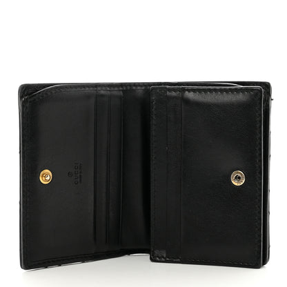 Gucci Calfskin Matelasse GG Marmont Card Case Wallet Black 5 of 9