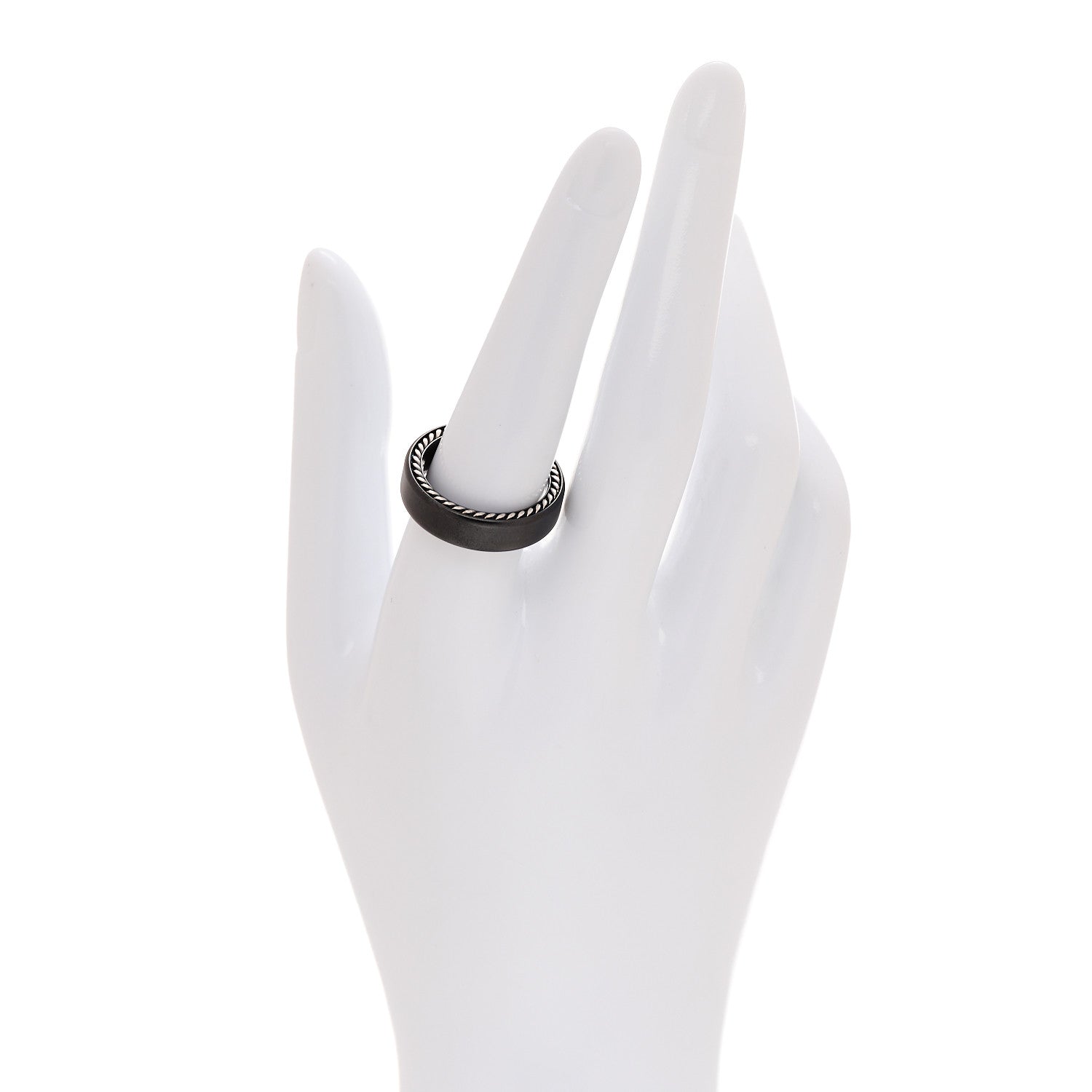 David Yurman Black Titanium Sterling Silver 6mm Streamline Band Ring 57 8 2 of 6