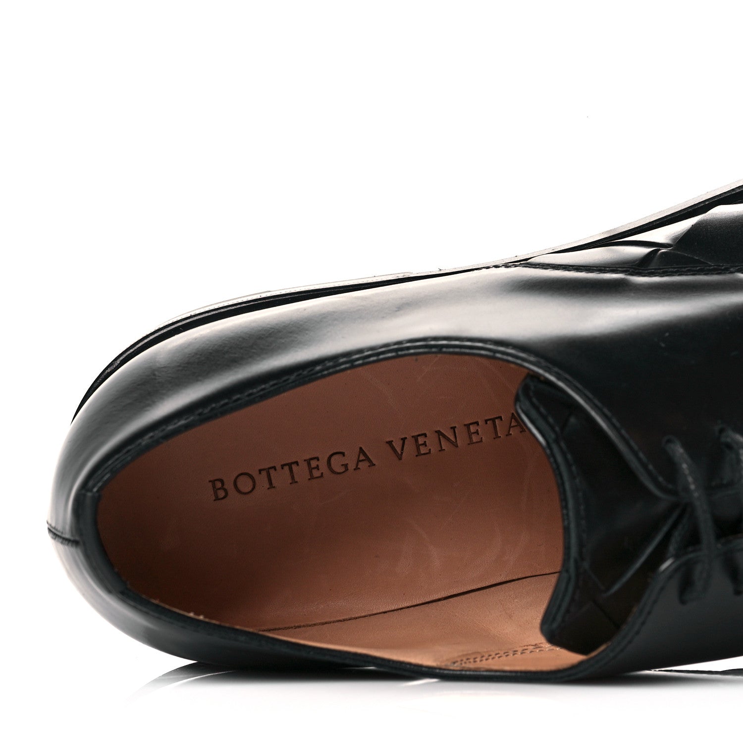 Bottega Veneta Calfskin Intrecciato Varenne Mens Derby Shoes 40 Black 7 of 7