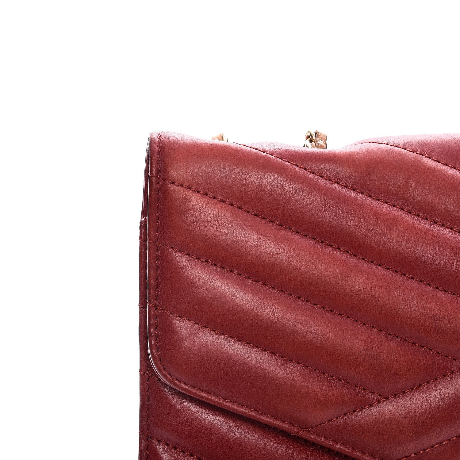 Chanel Calfskin Chevron Quilted Gabrielle Flap Red 9 of 10