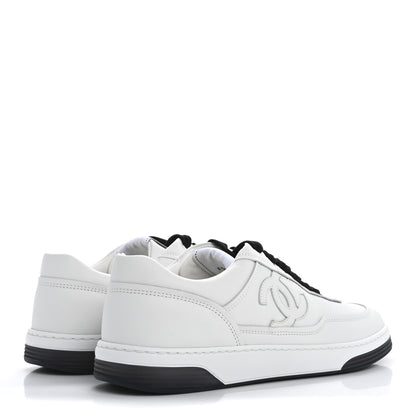 Chanel Calfskin CC Womens Sneakers 39 White Black 5 of 10