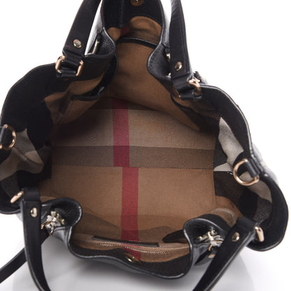 Burberry Grainy Calfskin House Check Small Maidstone Black 5 of 9