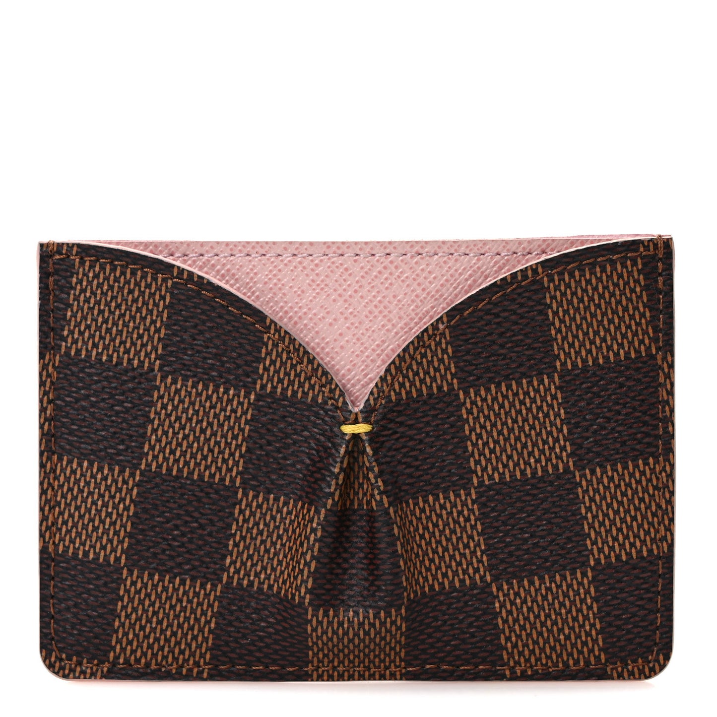 Damier Ebene Caissa Card Holder Rose Ballerine
