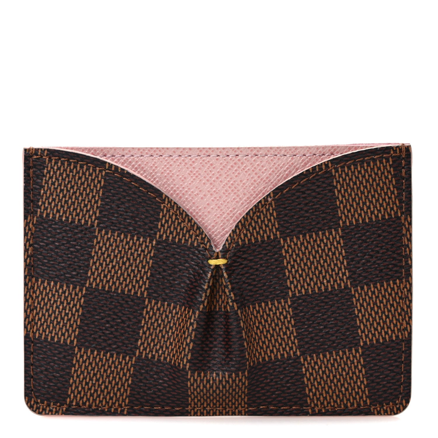 Louis Vuitton Damier Ebene Caissa Card Holder Rose Ballerine 1 of 7