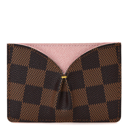 Louis Vuitton Damier Ebene Caissa Card Holder Rose Ballerine 1 of 7