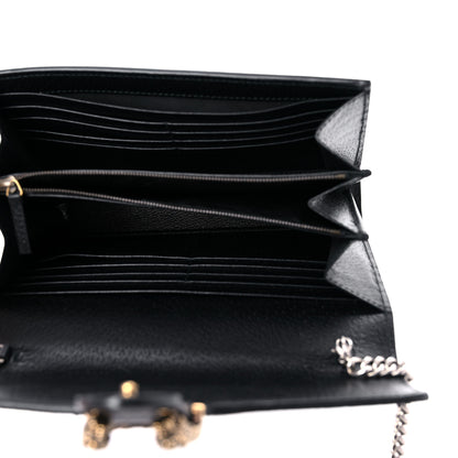 Gucci Calfskin Web Mini Dionysus Chain Wallet Black 5 of 11