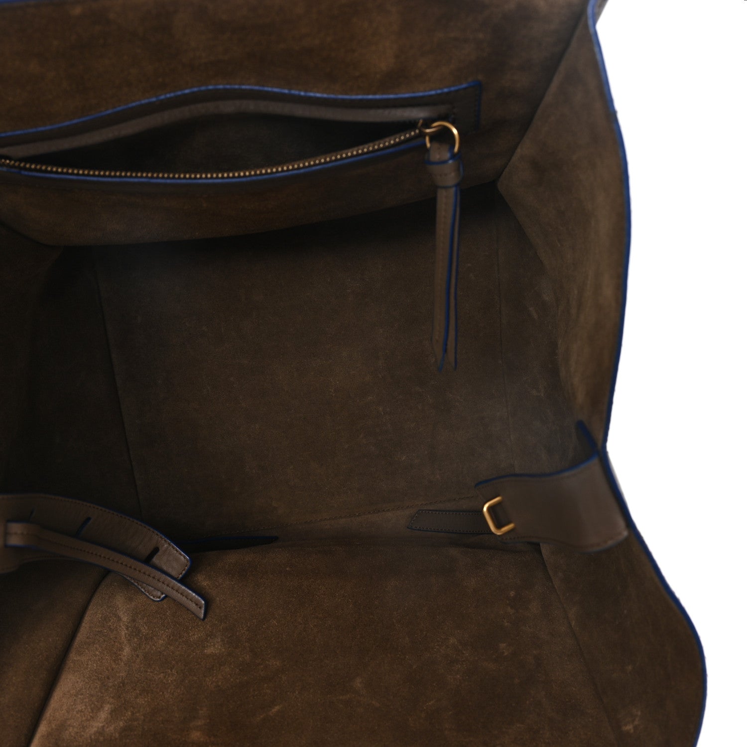 Celine Baby Grained Medium Phantom Luggage Taupe Blue Trim 5 of 10
