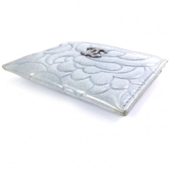 Chanel Lambskin Camellia Card Holder Blue 5 of 9
