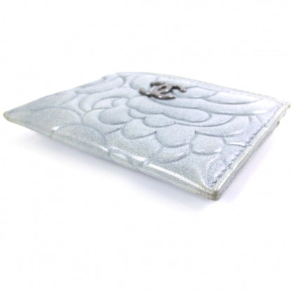 Chanel Lambskin Camellia Card Holder Blue 5 of 9