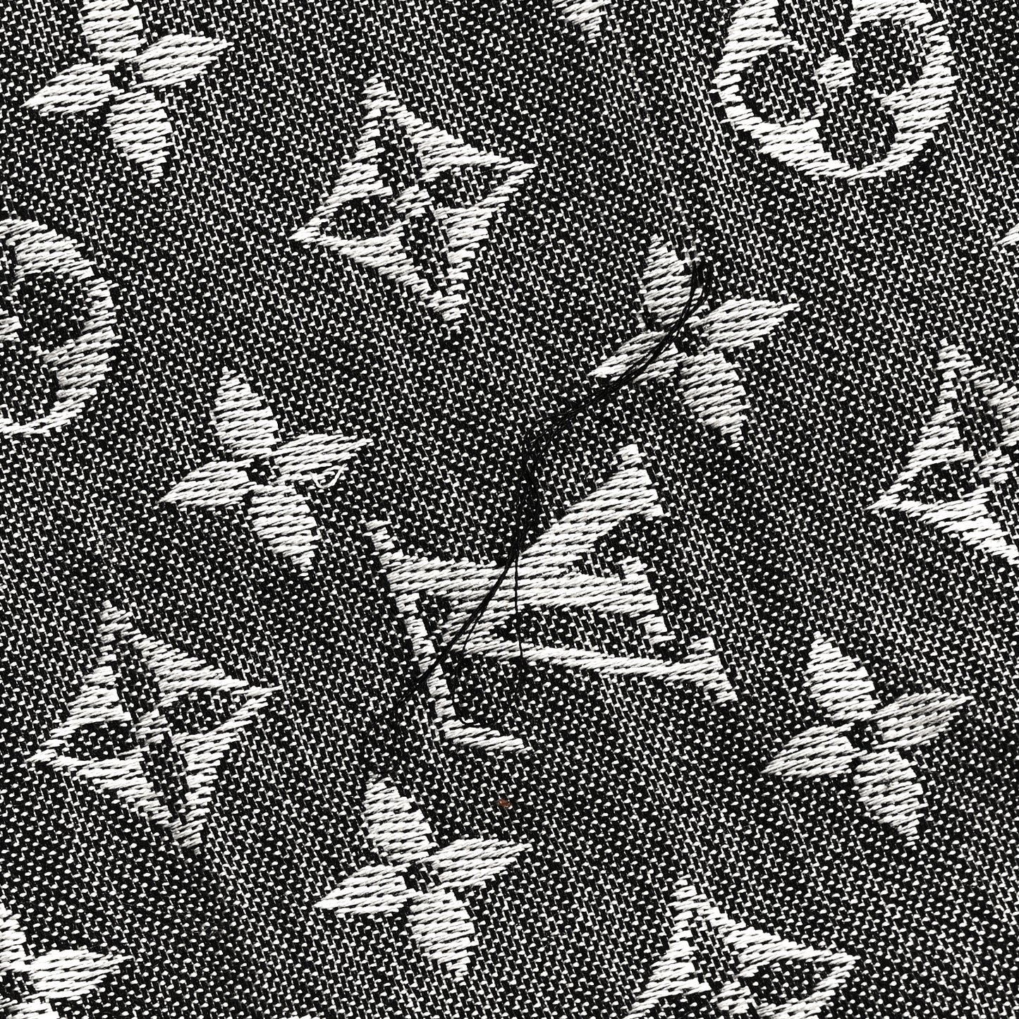 Silk Wool Monogram Denim Shawl Black