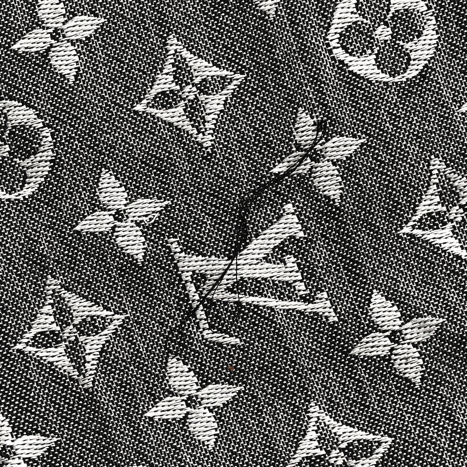 Louis Vuitton Silk Wool Monogram Denim Shawl Black 4 of 4