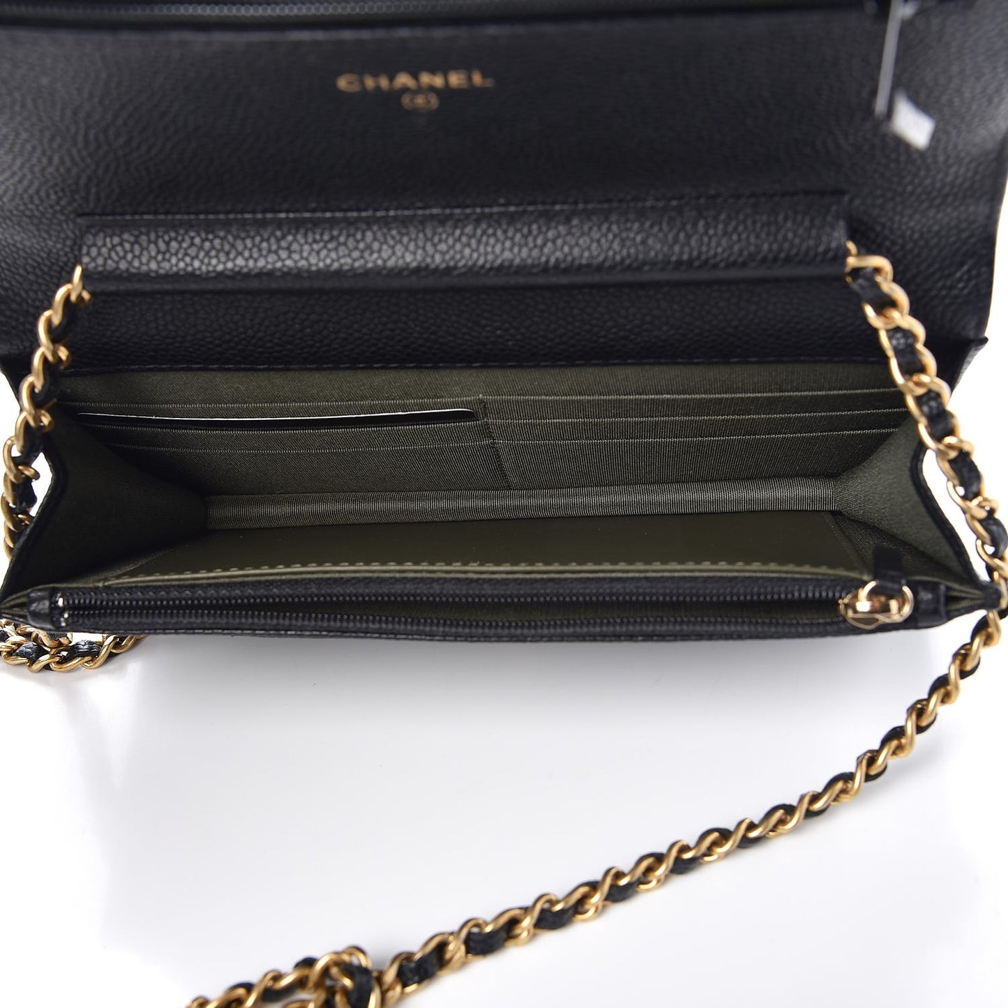 Caviar Quilted Boy Wallet On Chain WOC Black