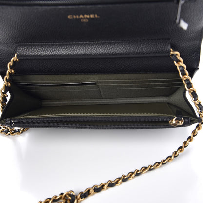 Chanel Caviar Quilted Boy Wallet On Chain WOC Black 5 of 9