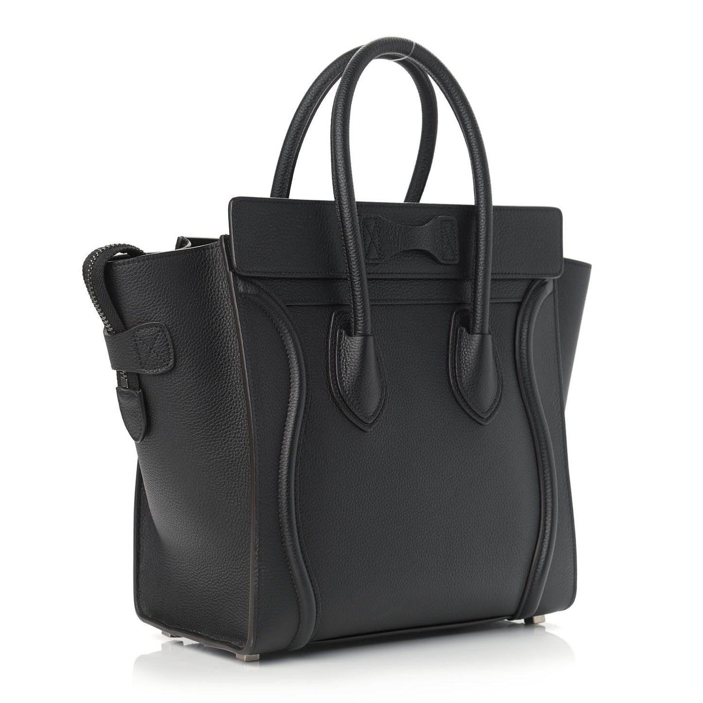 Drummed Calfskin Micro Luggage Black
